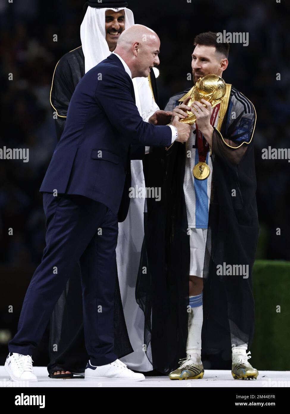 AL DAAYEN (lr) FIFA President Gianni Infantino, Emir of Qatar Sheikh