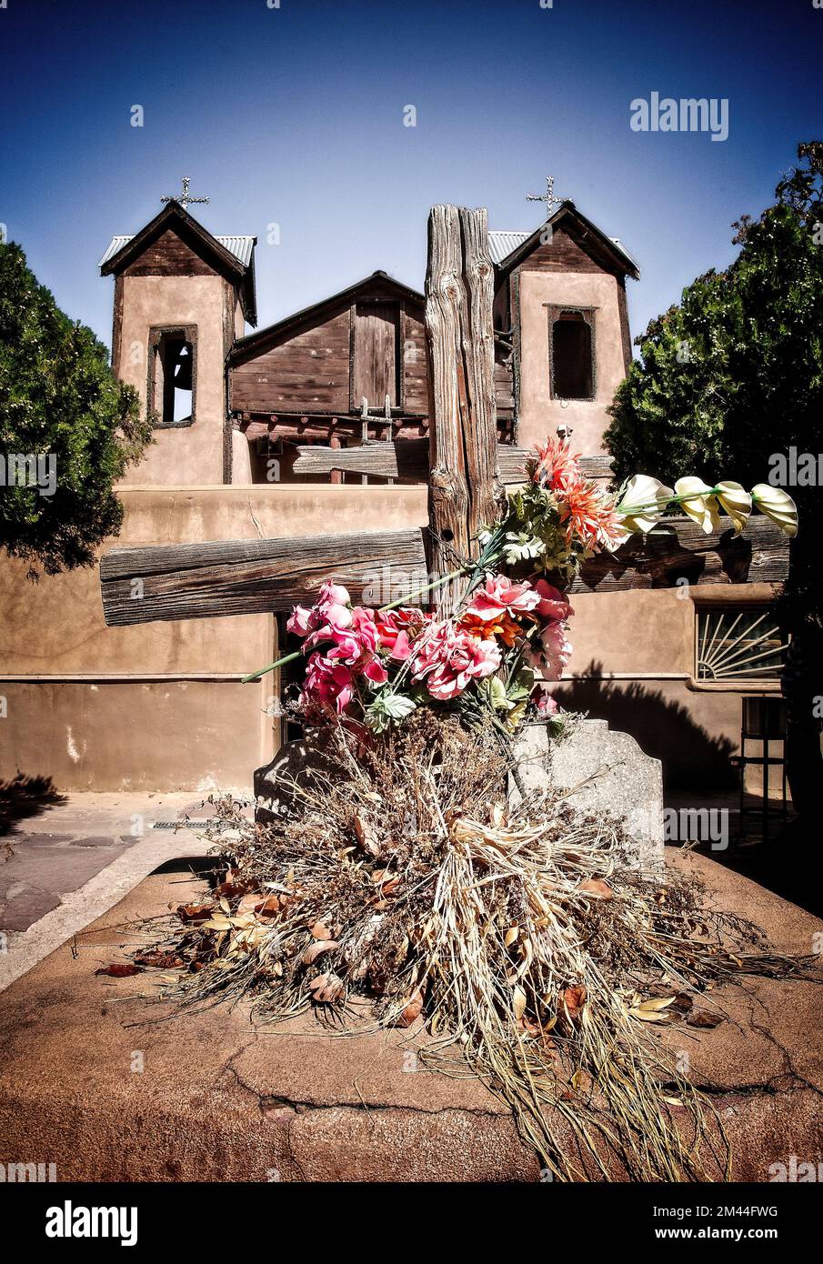 The Sactuario de Chimayo, known for its healing powers.  New Mexico. Stock Photo