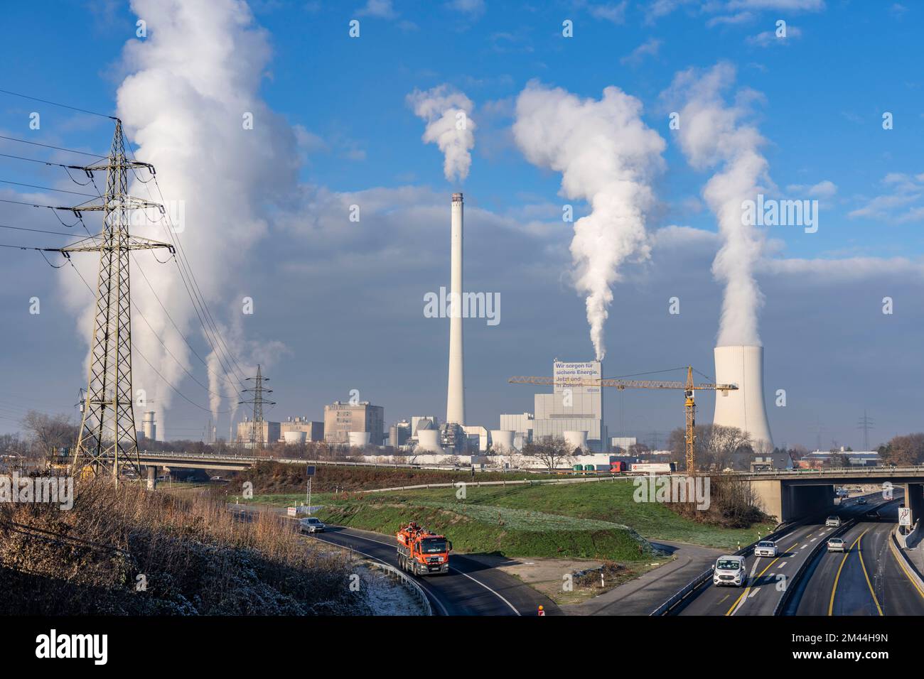The STEAG combined heat and power plant in Herne-Baukau, hard coal-fired power plant, next to it, on the left the new gas and steam power plant, unit Stock Photo