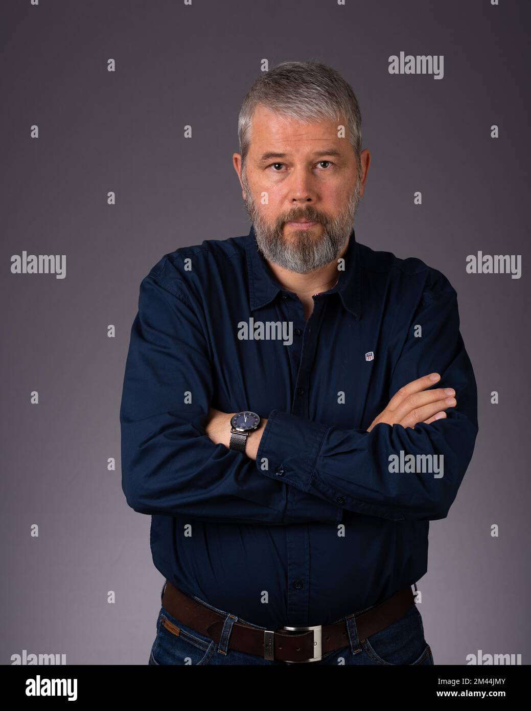 Man, 55 years old in the studio Stock Photo