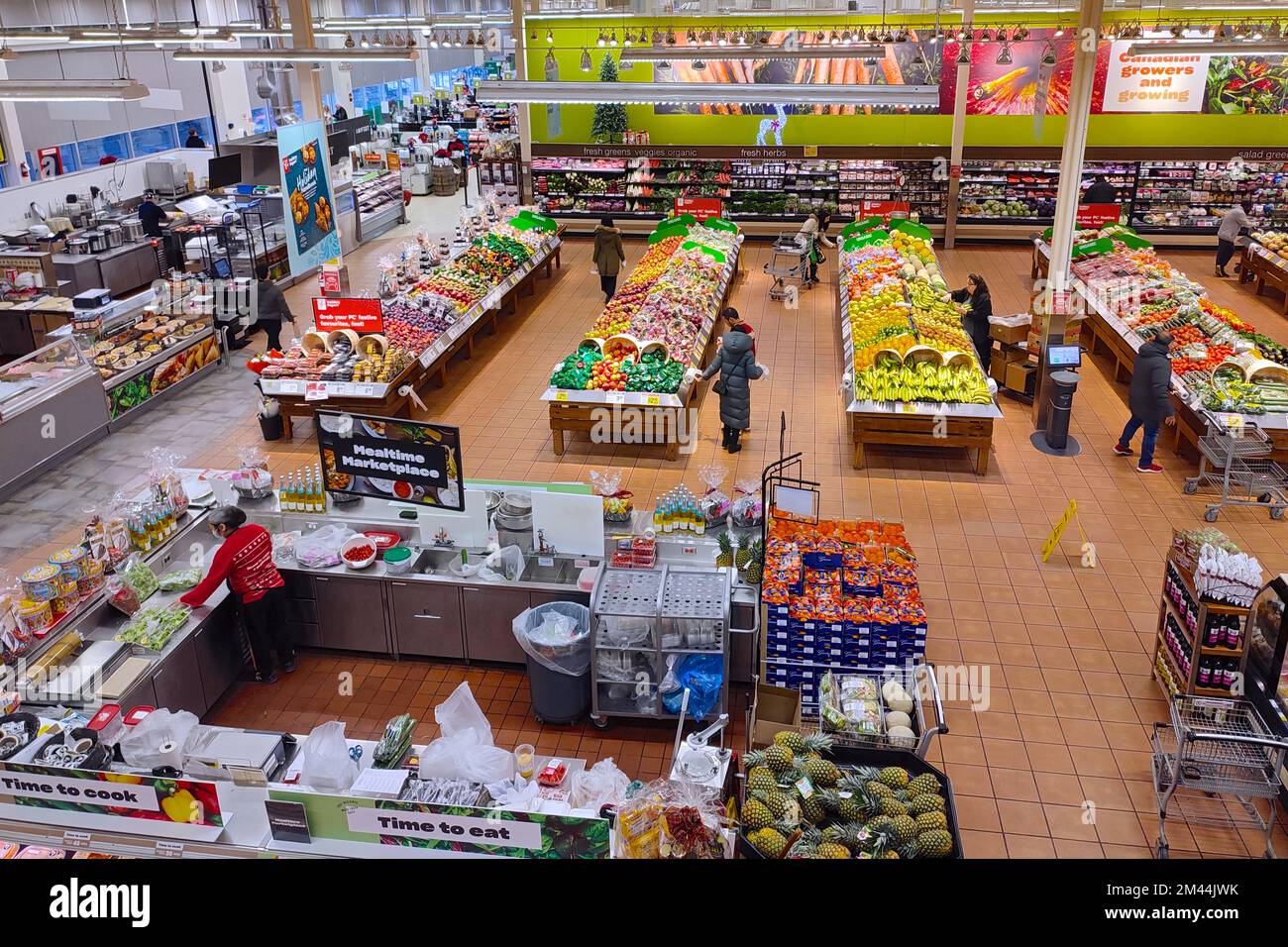 High angle view of a supermarket in Canada Stock Photo