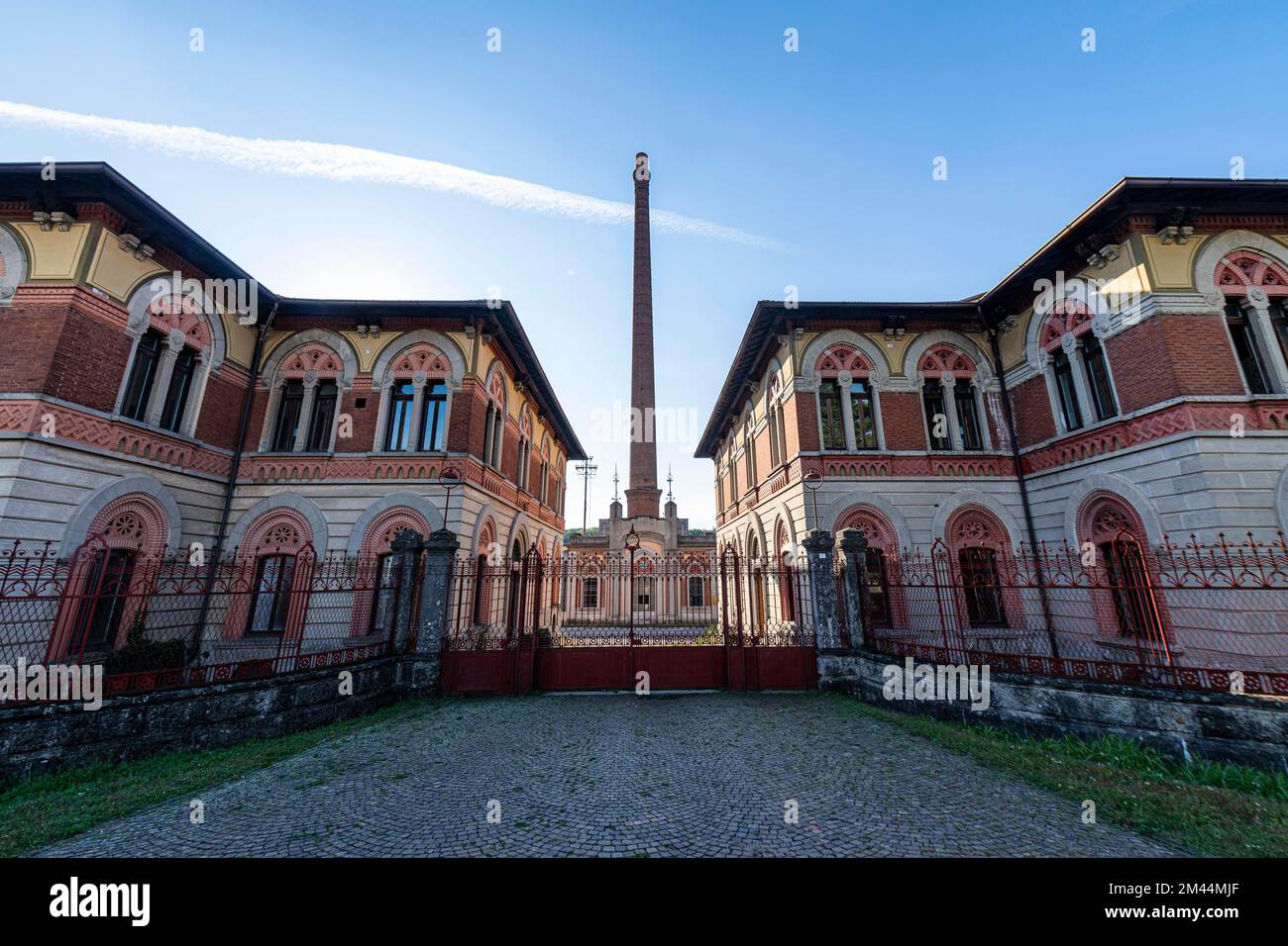 Old cotton mill. Unesco world heritage site 'company town'. Crespi dÂ´Adda, Italy Stock Photo