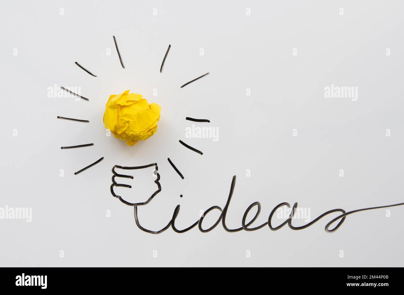 Concept creative idea innovation with paper ball as light bulb Stock ...