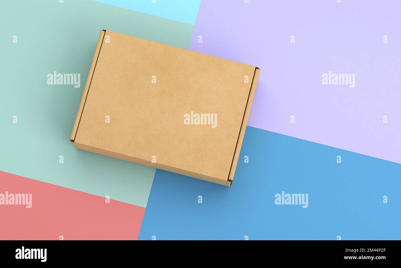 Contrasted background brown cardboard box Stock Photo
