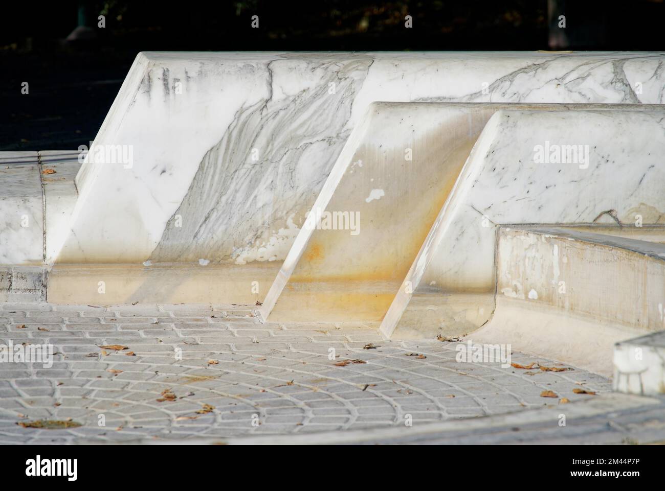 White marble dry fountain Stock Photo