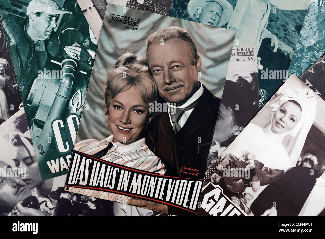 German cinema film Das Haus in Montevideo with Heinz Ruehmann and Ruth Leuwerik from 1963, front page of a printed programme, Germany Stock Photo