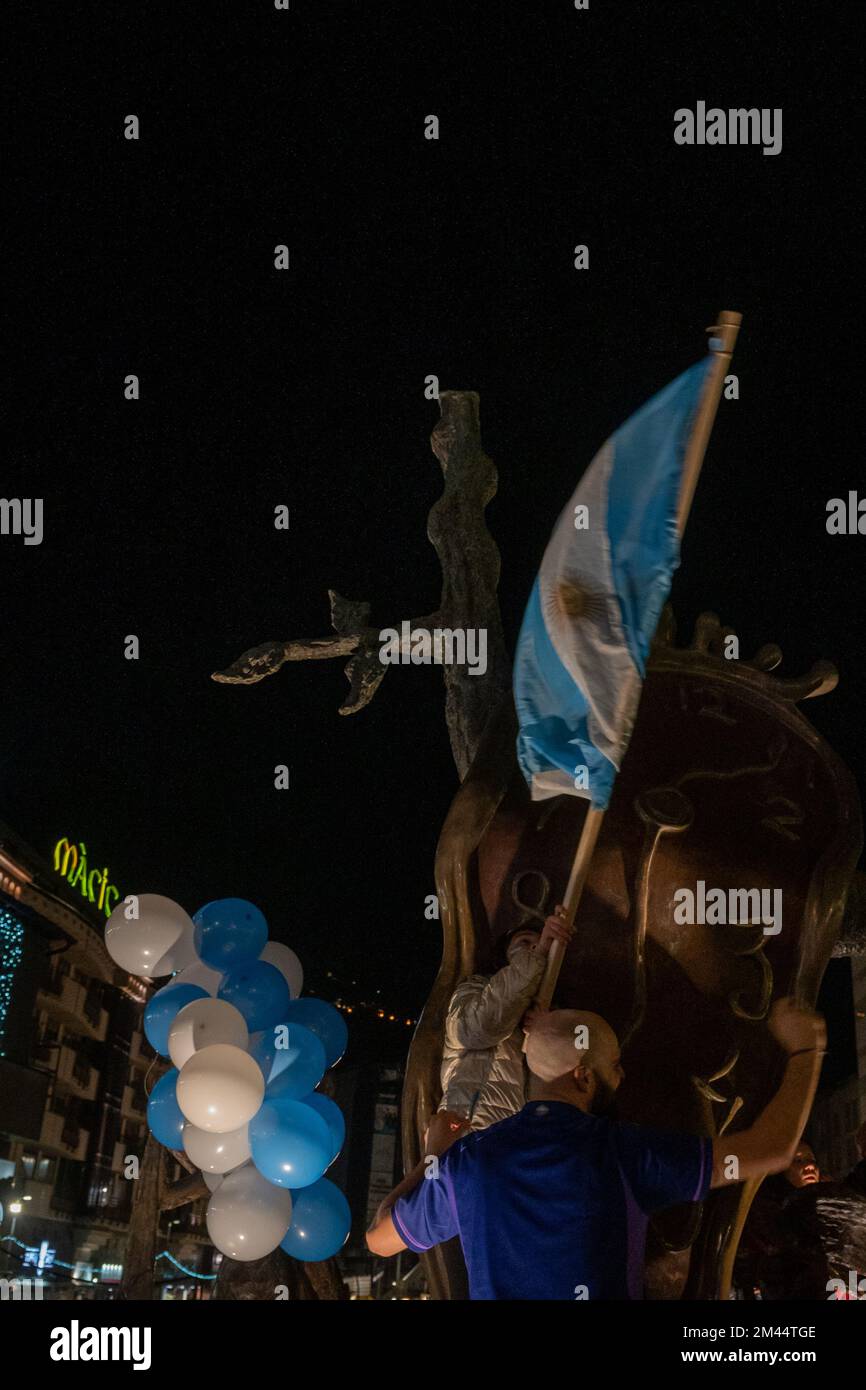 Andorra La Vella, Andorra : 2022 December 18 : Argentine fans residing