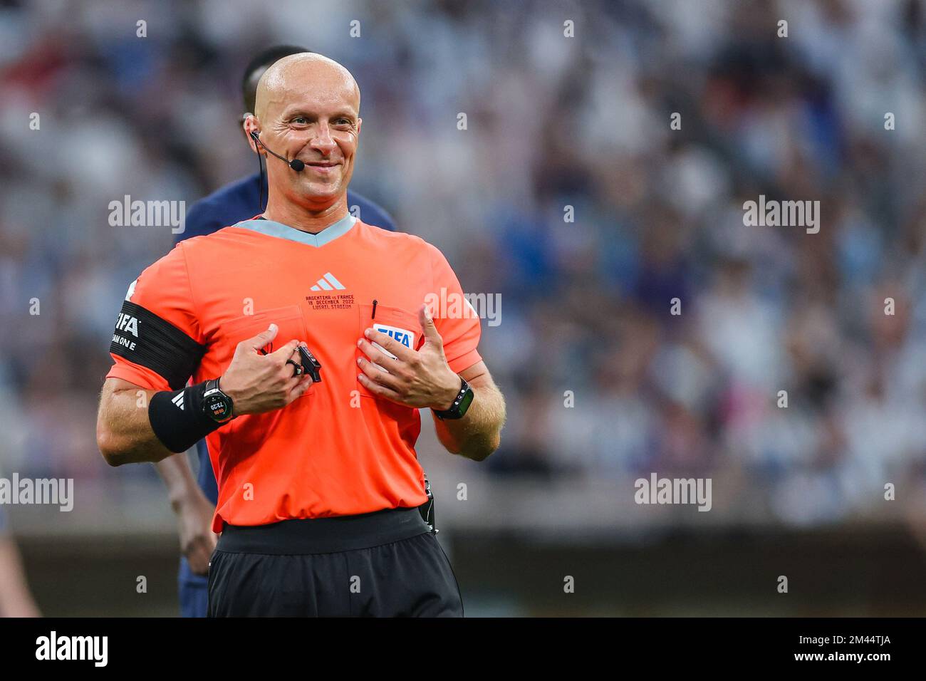 Doha, Qatar. 18th Dec, 2022. Szymon Marciniak Polish referee during the final match between Argentina vs France at the Qatar World Cup at Estadio Lusail in Doha city in Qatar. (Photo: William Volcov) Credit: Brazil Photo Press/Alamy Live News Stock Photo