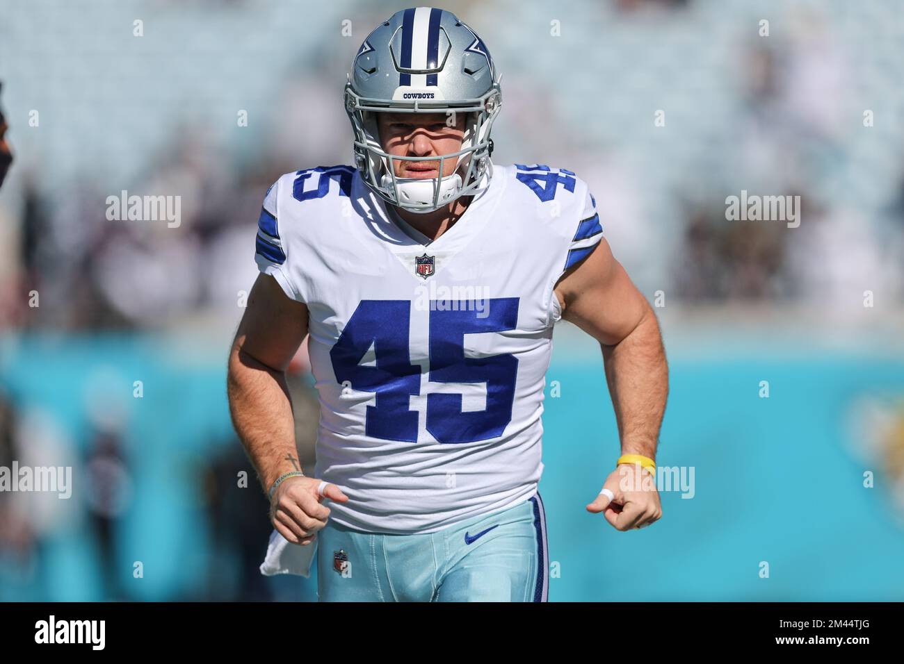 December 18, 2022: Dallas Cowboys long snapper MATT OVERTON (45) takes the  field during the Jacksonville Jaguars vs Dallas Cowboys NFL game at TIAA  Bank Field Stadium in Jacksonville, Fl on December