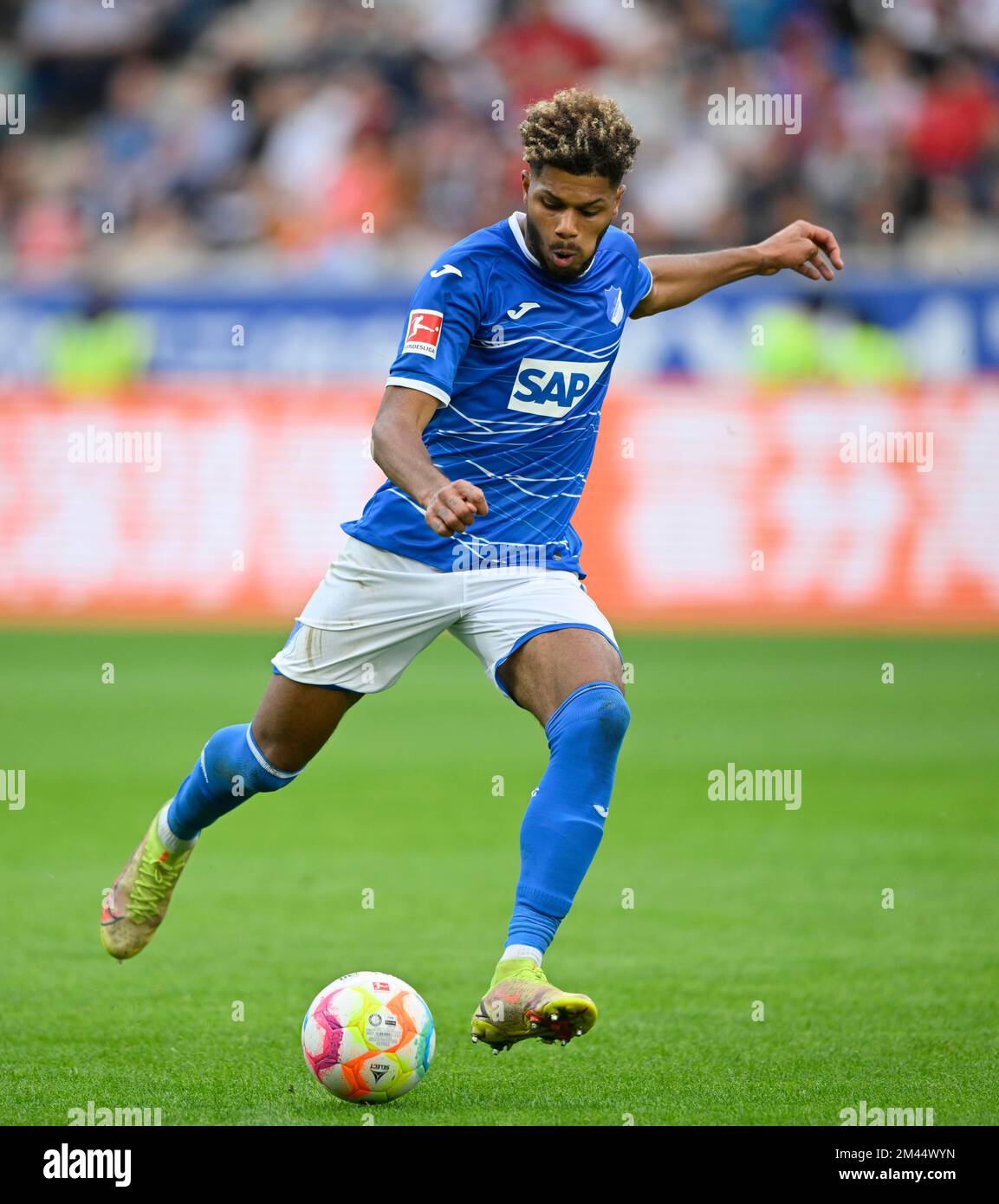 Georginio Rutter TSG 1899 Hoffenheim (33) on the ball, PreZero Arena, Sinsheim, Baden-Wuerttemberg, Germany Stock Photo