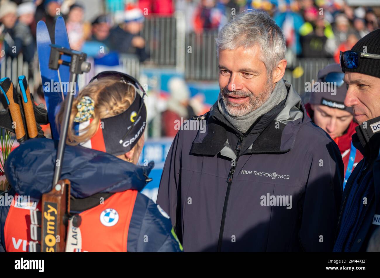 Le Grand-Bornand, France - December 18, 2022, Laurent WAUQUIEZ during the  BMW IBU World Cup 2022, Annecy - Le Grand-Bornand, Women's 12,5 Km Mass  Start, on December 18, 2022 in Le Grand-Bornand,