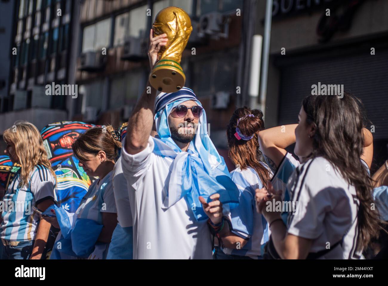 Argentina fans in Buenos Aires celebrate their team defeating France to