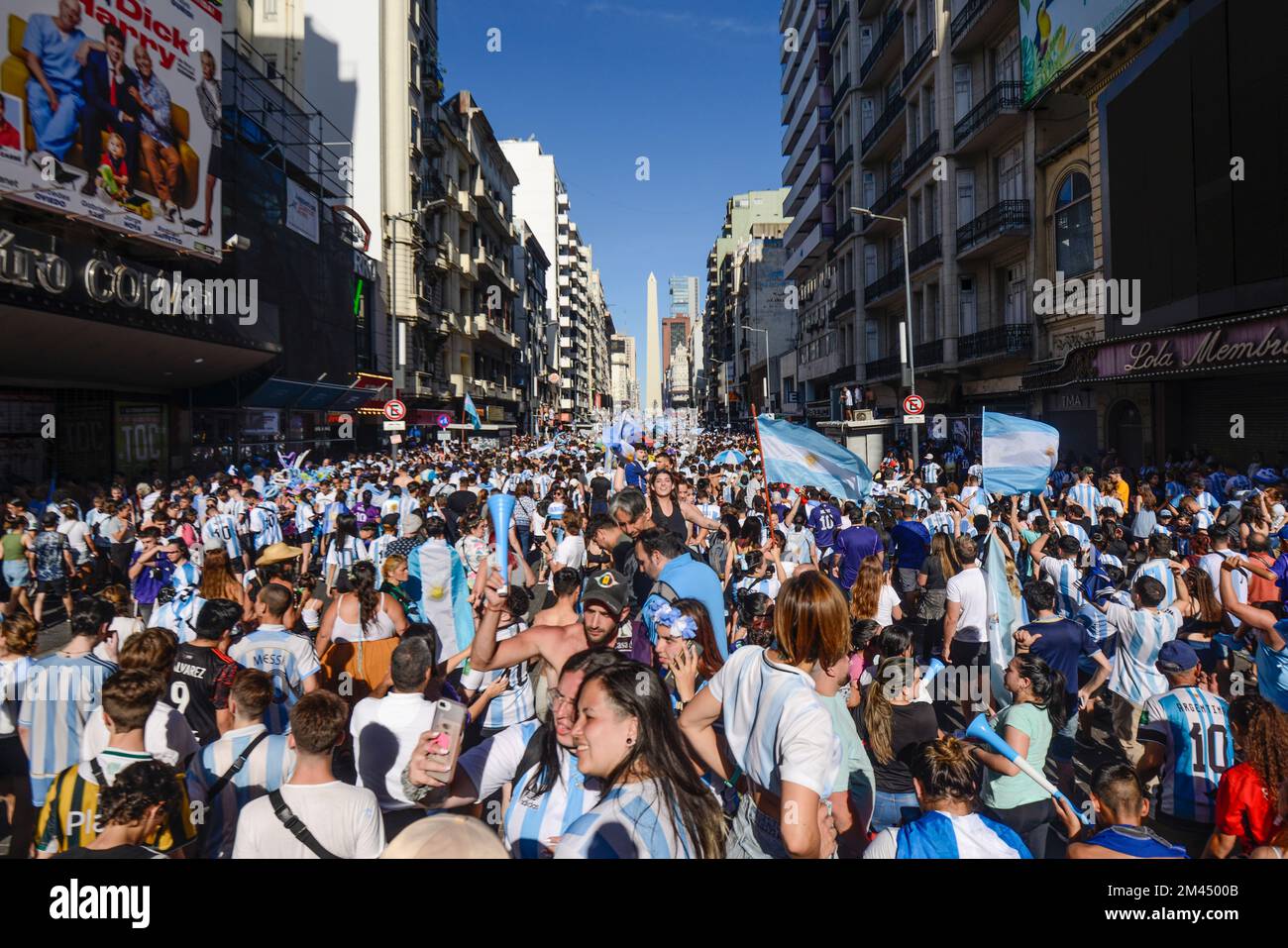 Argentina fans in Buenos Aires celebrate their team defeating France to