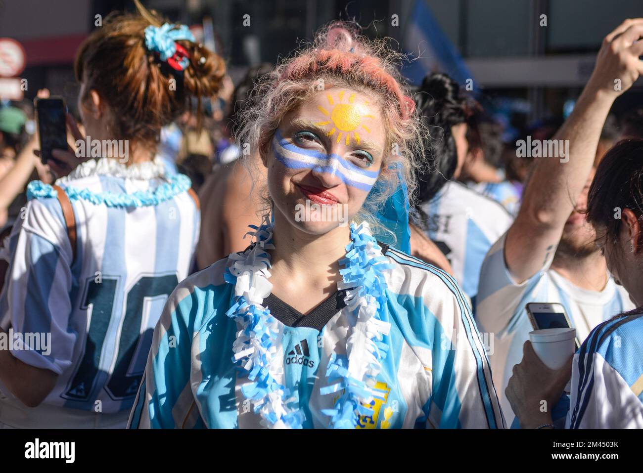 Argentina fans in Buenos Aires celebrate their team defeating France to