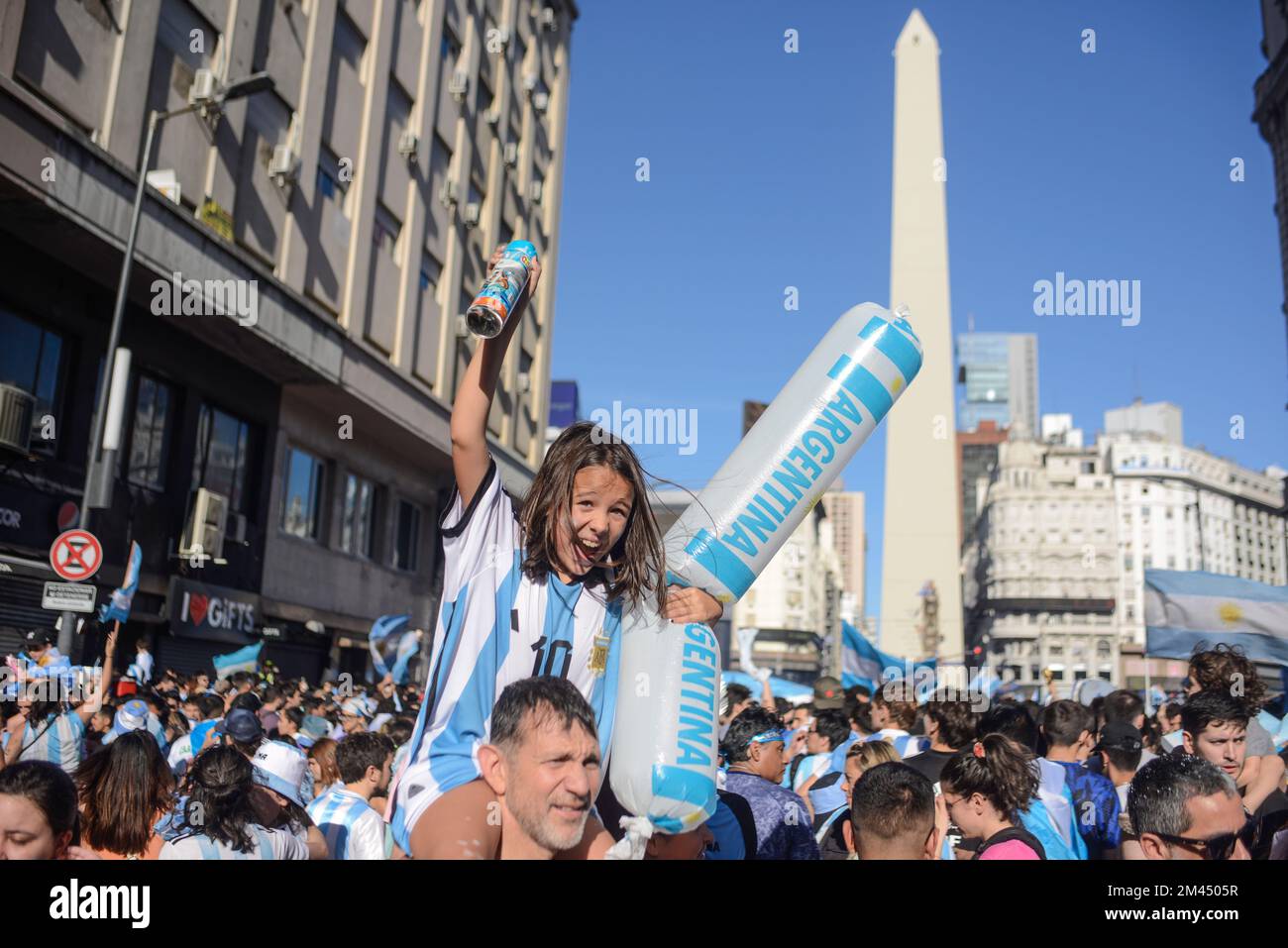 Argentina fans in Buenos Aires celebrate their team defeating France to