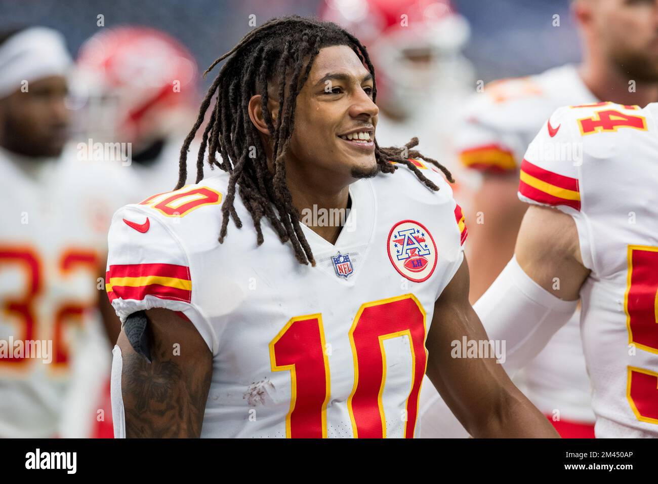 Houston, TX, USA. 18th Dec, 2022. Kansas City Chiefs running back Ronald  Jones (2) prior to a game between the Kansas City Chiefs and the Houston  Texans in Houston, TX. Trask Smith/CSM/Alamy