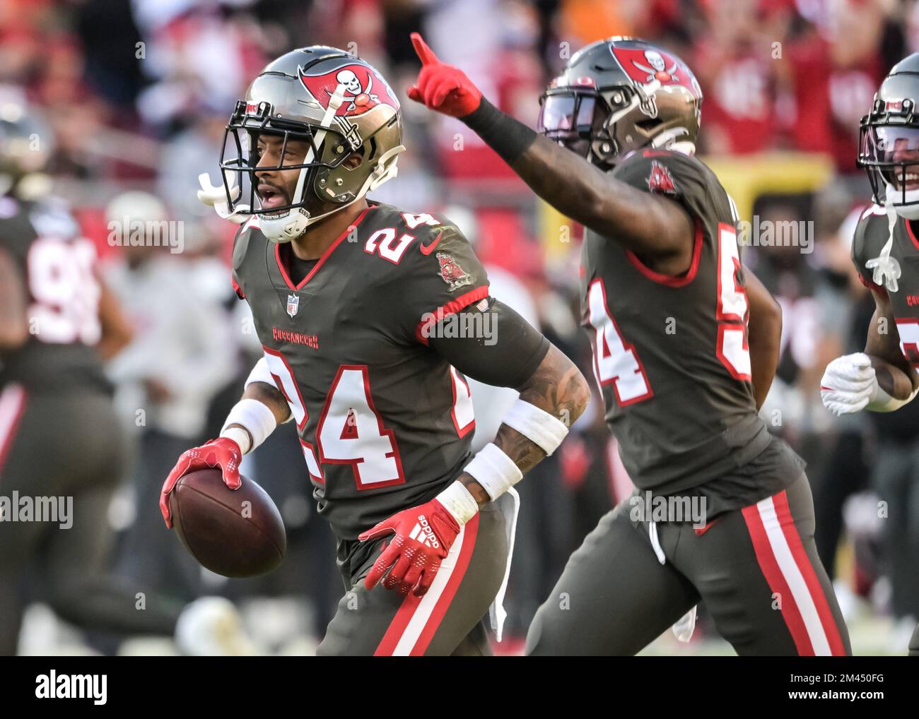 Pittsburgh Steelers' Chase Claypool catches a touchdown pass behind Tampa  Bay Buccaneers' Carlton Davis III (24) and Keanu Neal during an NFL  football game at Acrisure Stadium, Sunday, Oct. 16, 2022 in