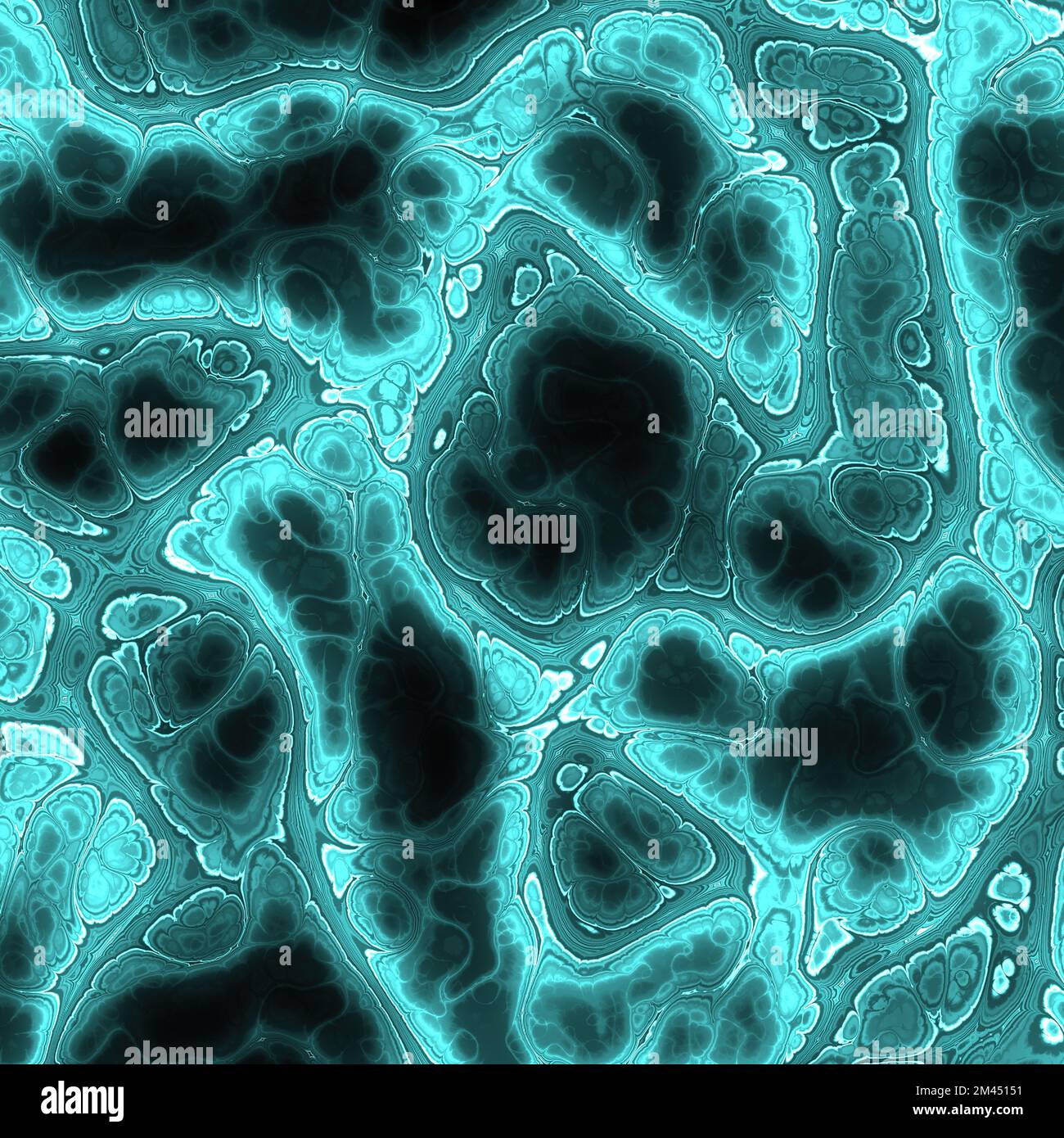 Abstract cell of virus or pathogenic bacterium under microscope, biofilm illustration. Stock Photo