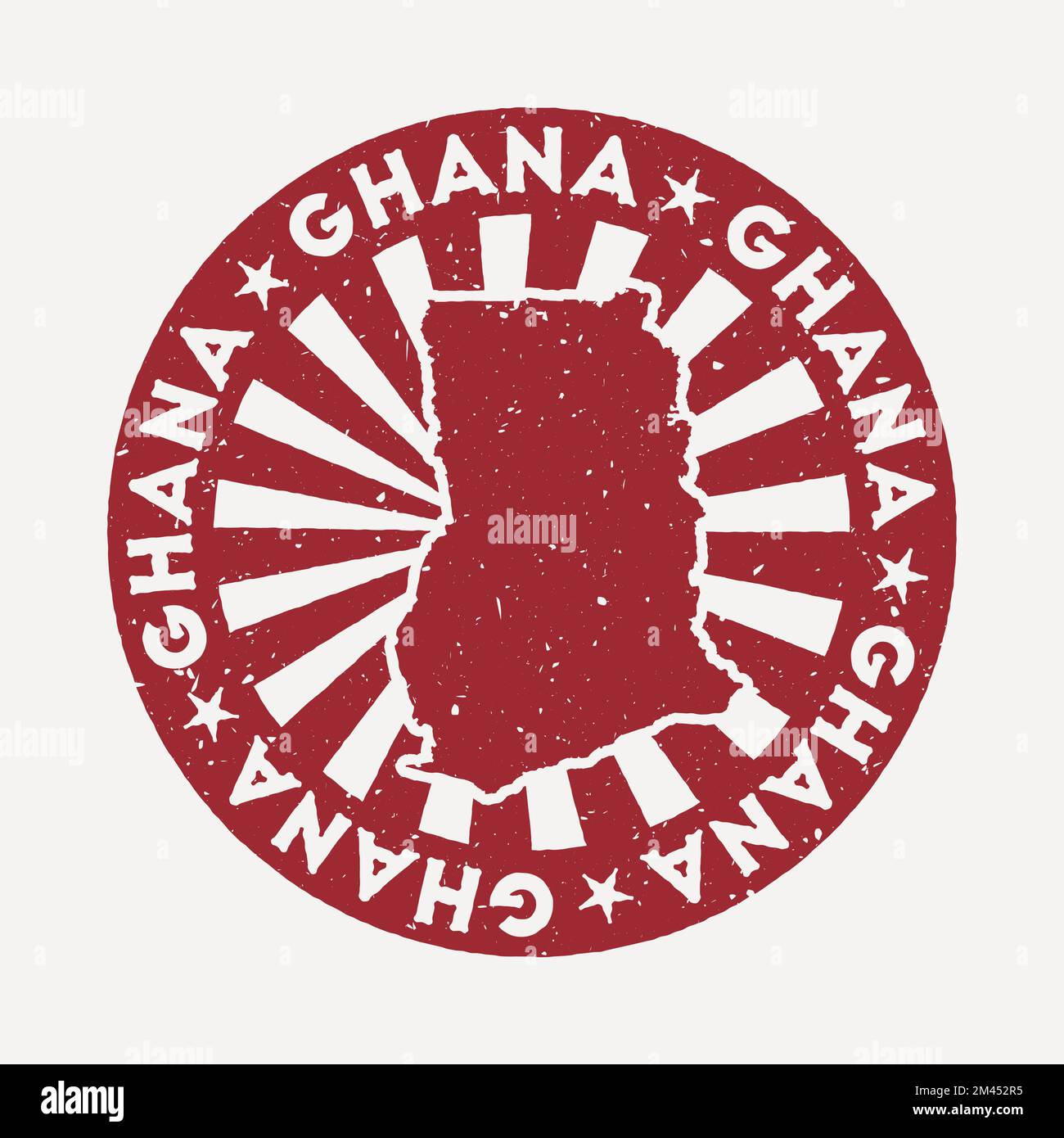 Ghana stamp. Travel red rubber stamp with the map of country, vector