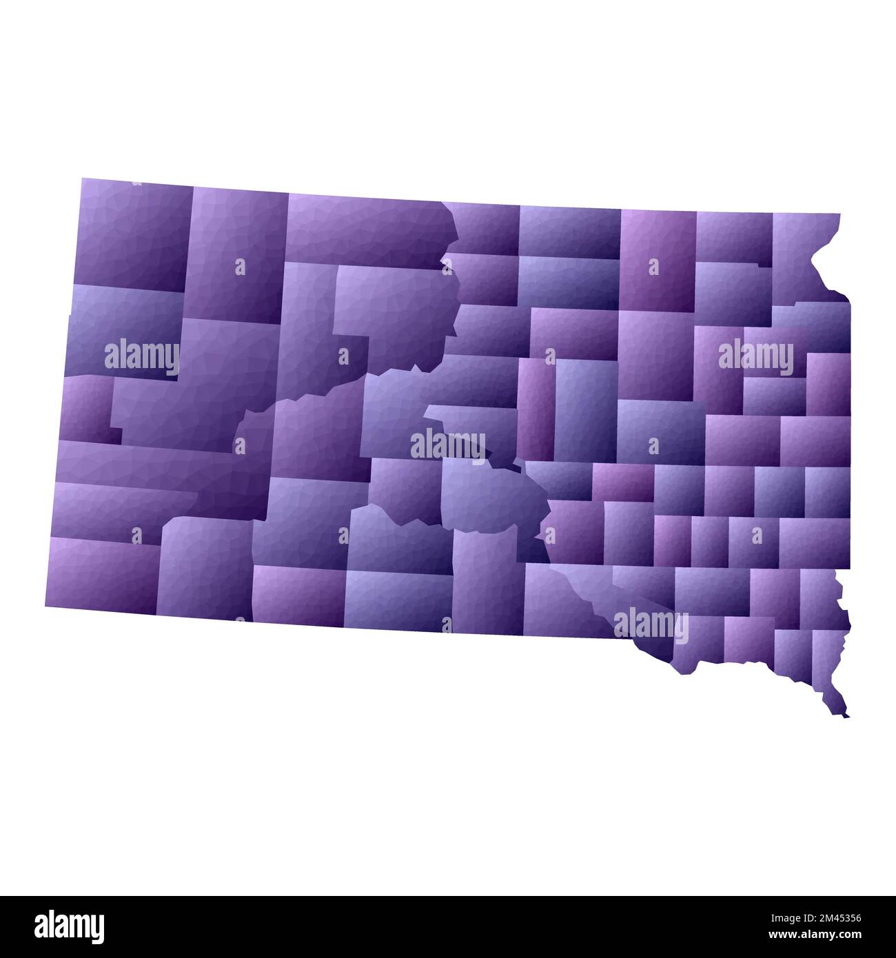 South Dakota map. Geometric style us state outline with counties ...