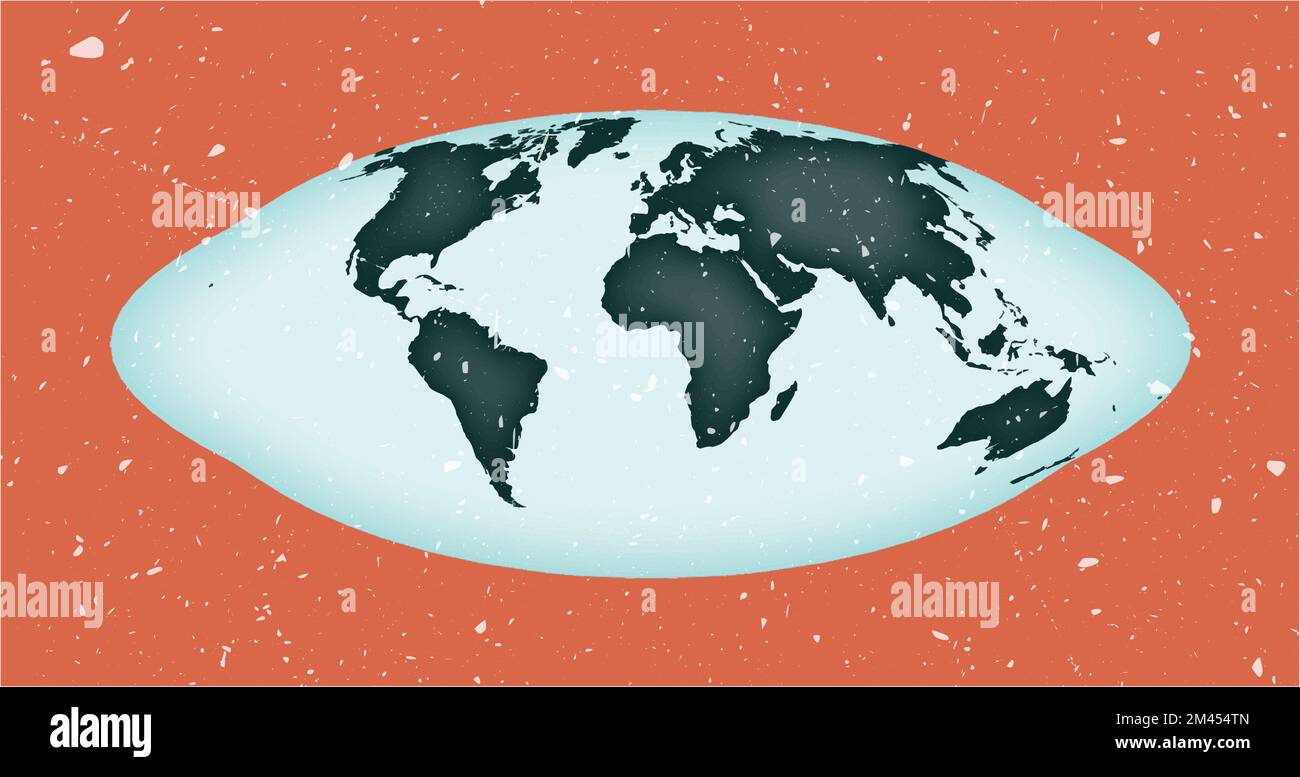 World Map Poster. Pseudocylindrical equalarea Goode homolosine