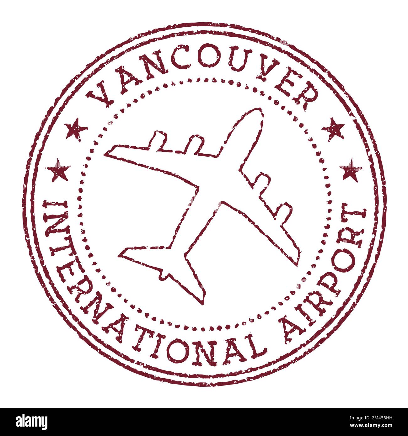 Vancouver International Airport stamp. Airport of Vancouver round logo