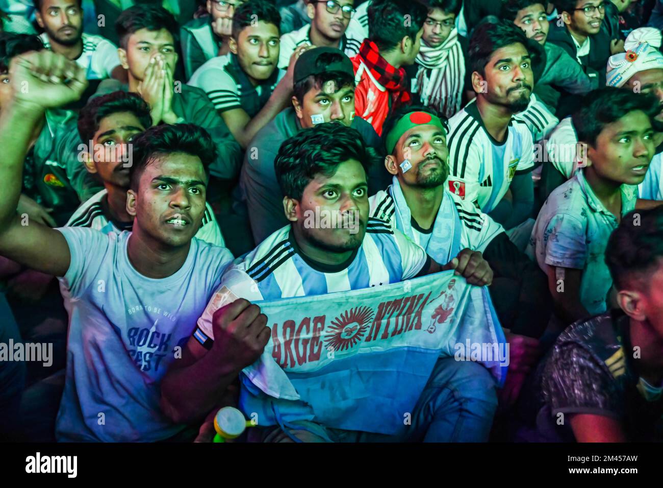 Dhaka Bangladesh 18th Dec 2022 Football Fans Watch The FIFA World dhaka-bangladesh-18th-dec-2022-football-fans-watch-the-fifa-world