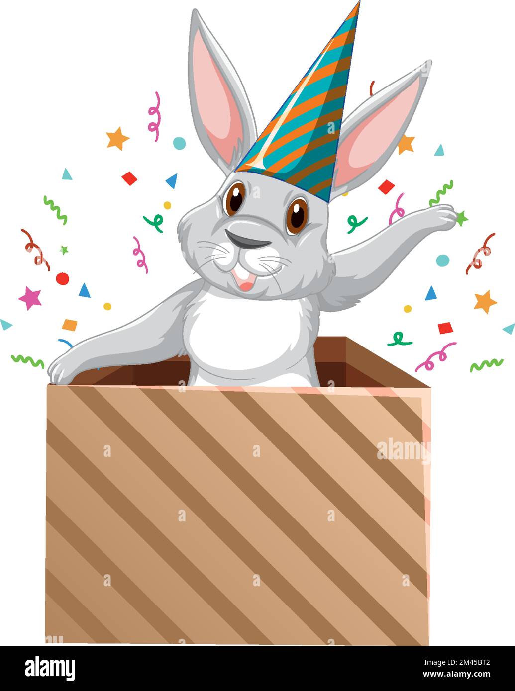Happy rabbit in the box illustration Stock Vector Image & Art - Alamy