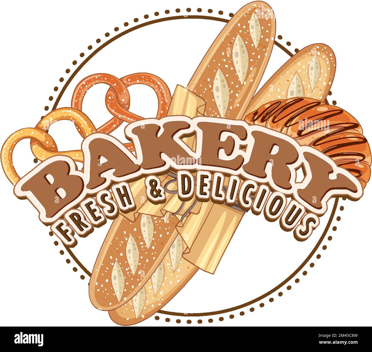 Bakery fresh and delicious text for banner or poster design ...