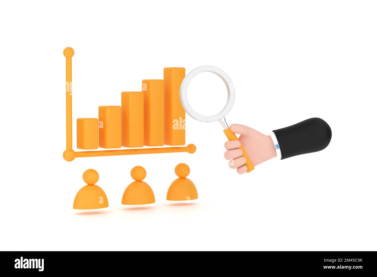 3d man human magnifying glass Cut Out Stock Images & Pictures - Alamy