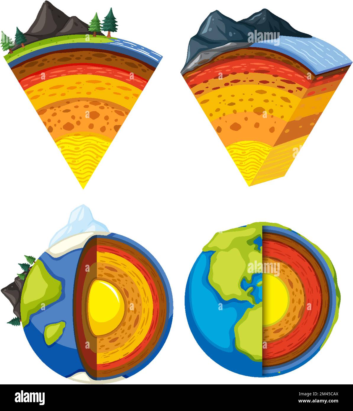 Layers of the Earth vector illustration Stock Vector