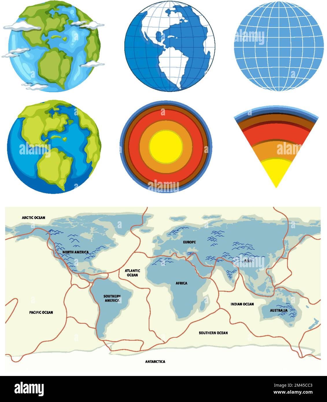 Layers of the warth and tectonic plates illustration Stock Vector Image ...
