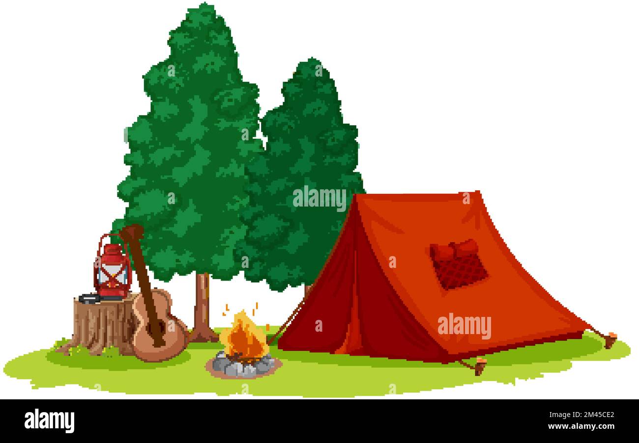 Isolated camping tent in nature illustration Stock Vector Image & Art ...