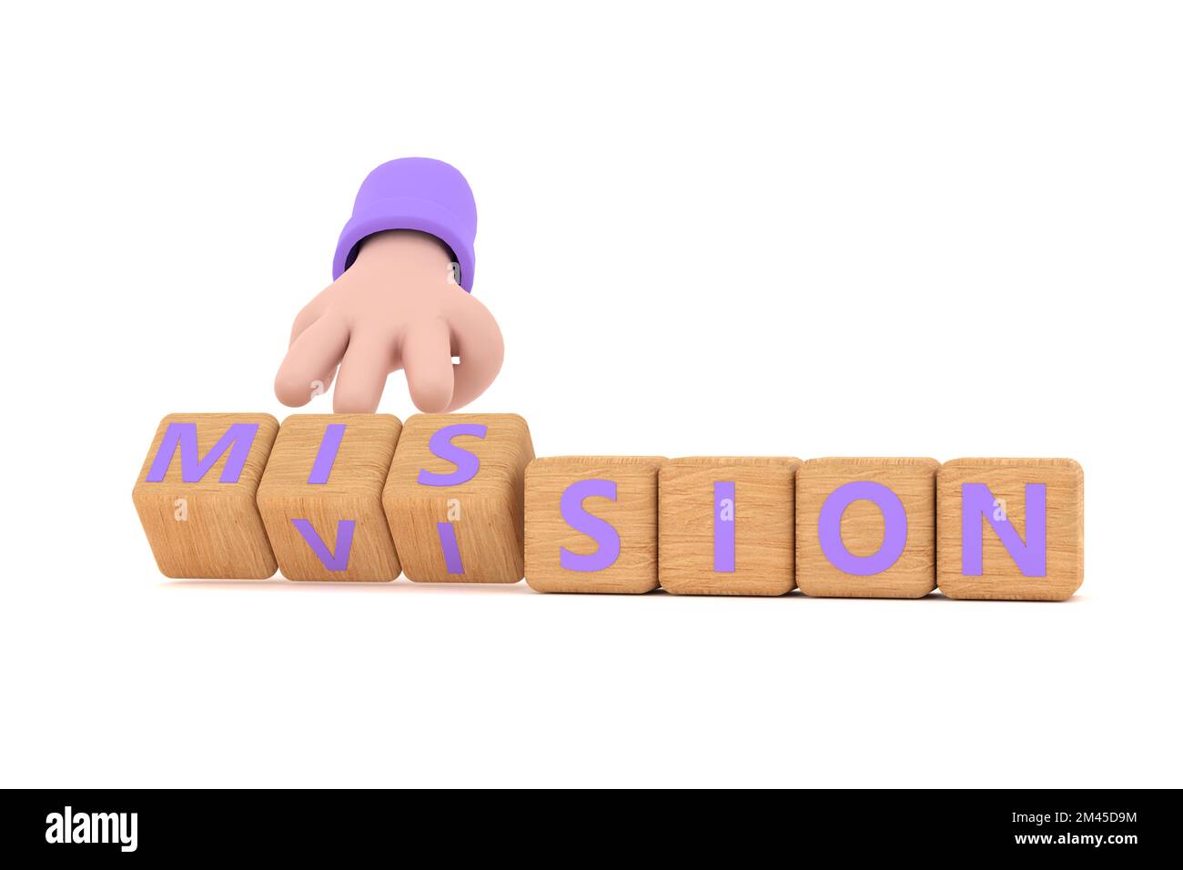 3d. Hand turns dice and changes the word 