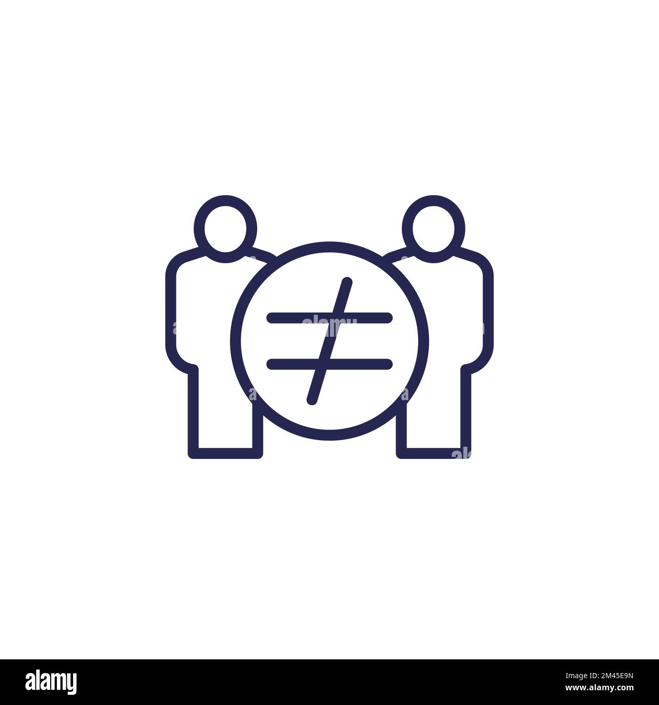 inequality or discrimination line icon Stock Vector