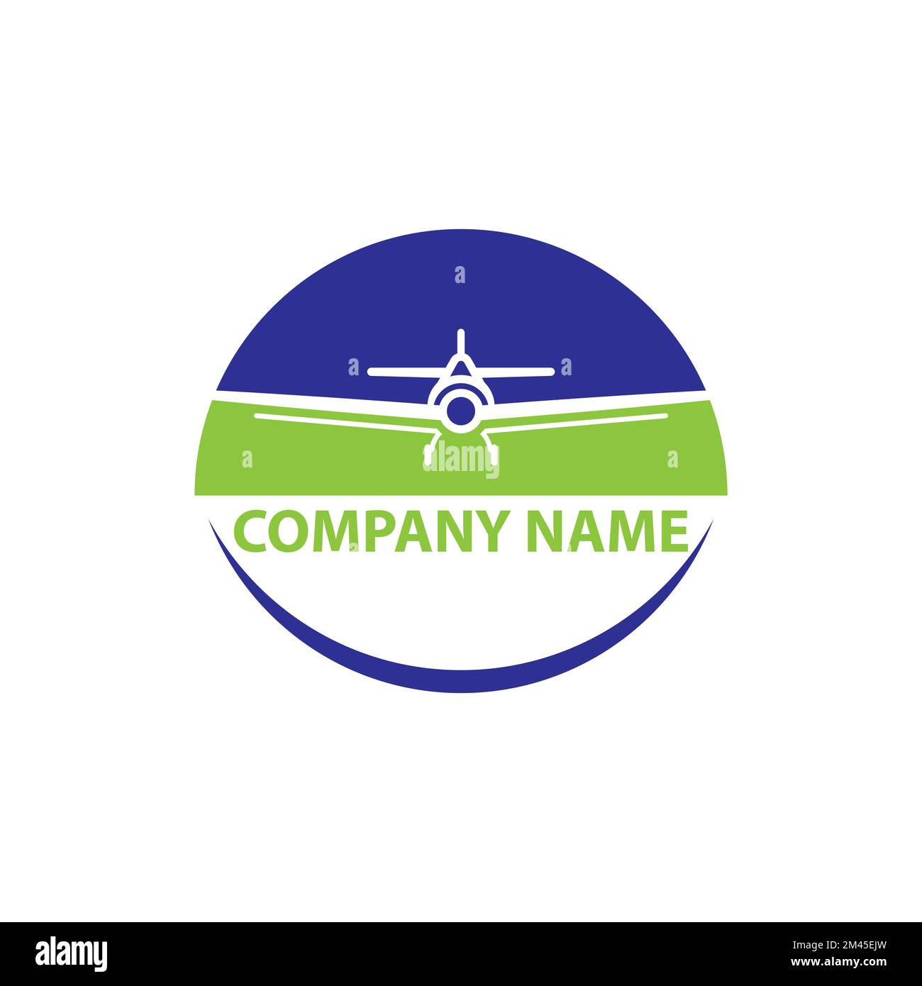Airplane logo line illustration,modern jet aircraft in flight. EPS 10 Stock Vector