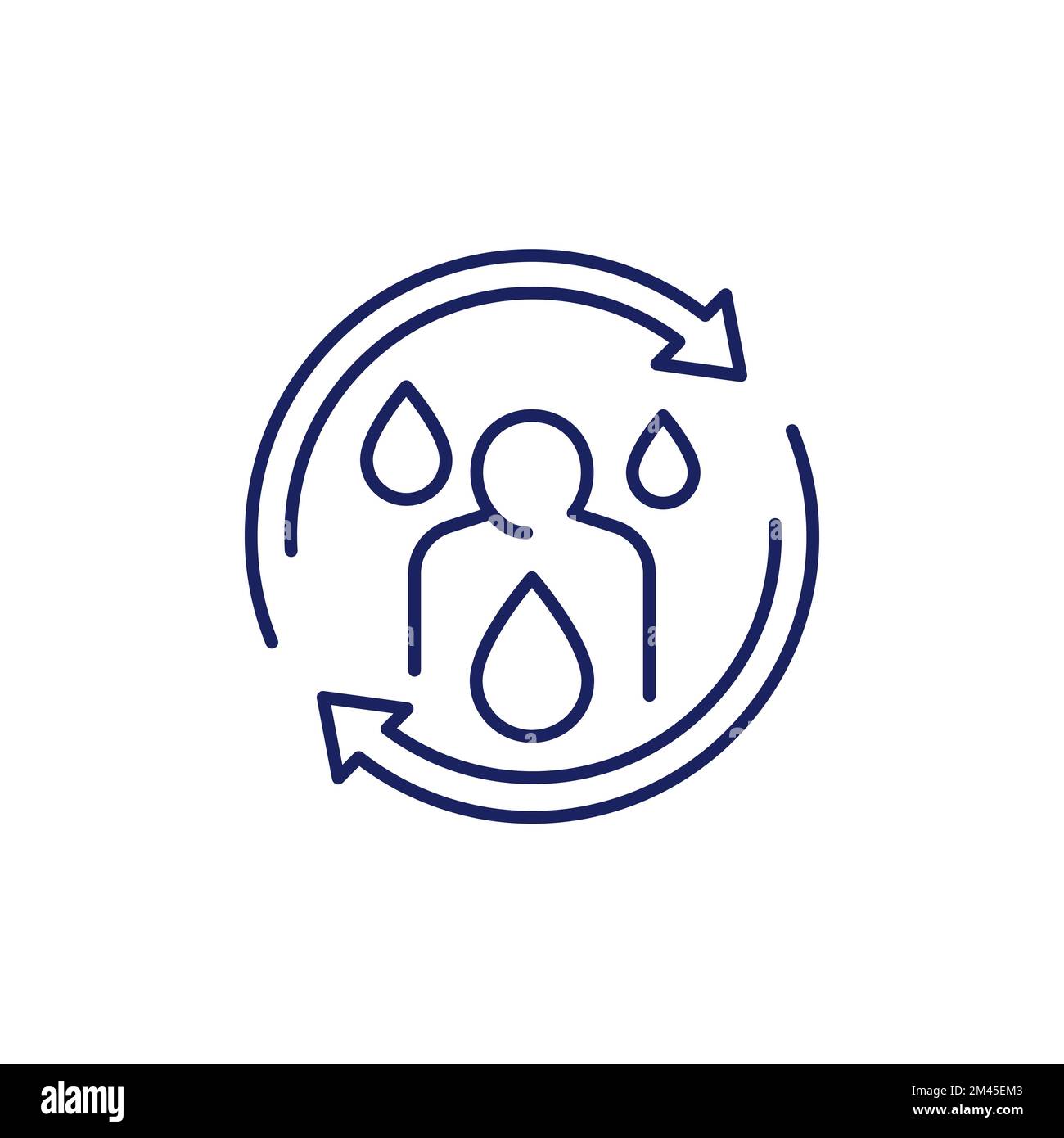 rehydrate line icon on white Stock Vector