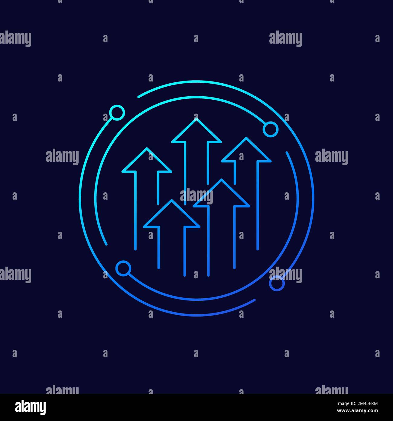 growth cycle line icon, vector Stock Vector