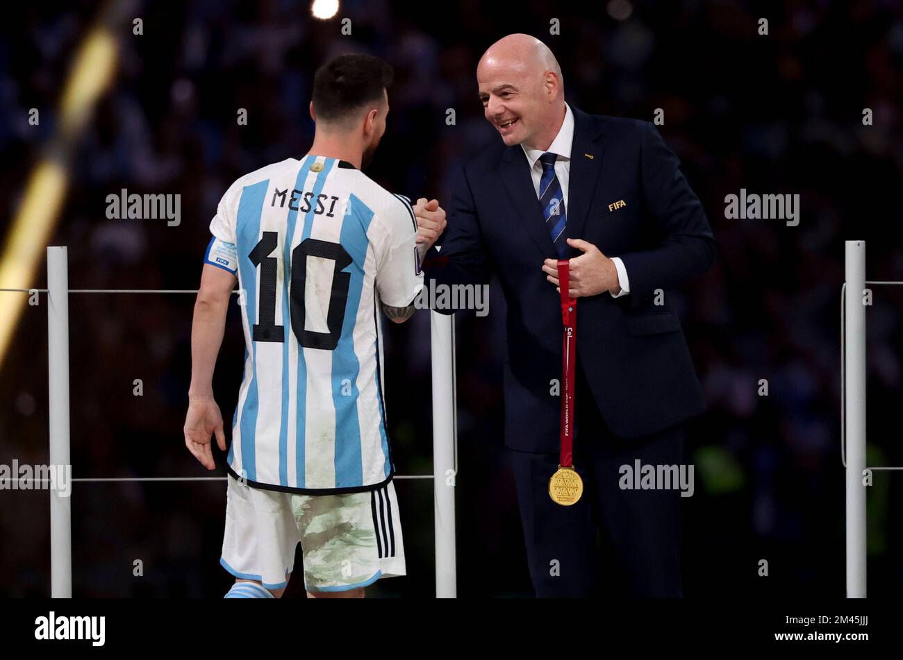 Qatar 18 12 2022 Lionel Messi Of Argentina FIFA President Gianni qatar-18-12-2022-lionel-messi-of-argentina-fifa-president-gianni