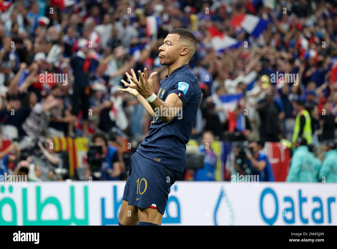 Qatar 18 12 2022 Kylian Mbappe Of France Celebrates His Goal During Qatar 18 12 2022 Kylian Mbappe Of France Celebrates His Goal During