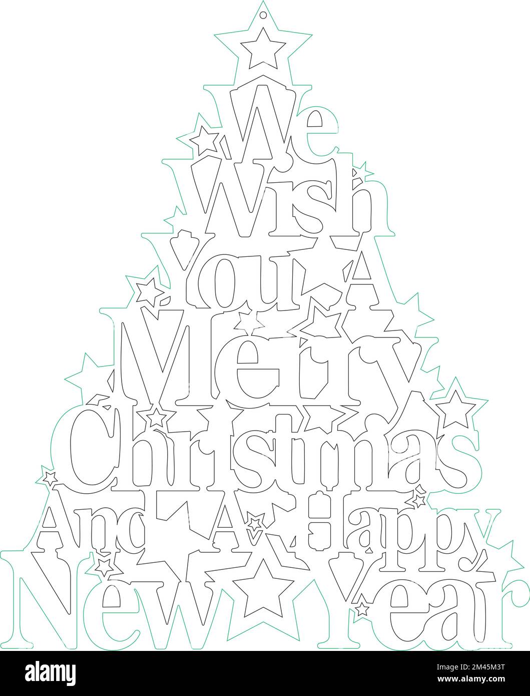 Christmas Decoration Digital Vector File for Laser Cutter. Stock Vector