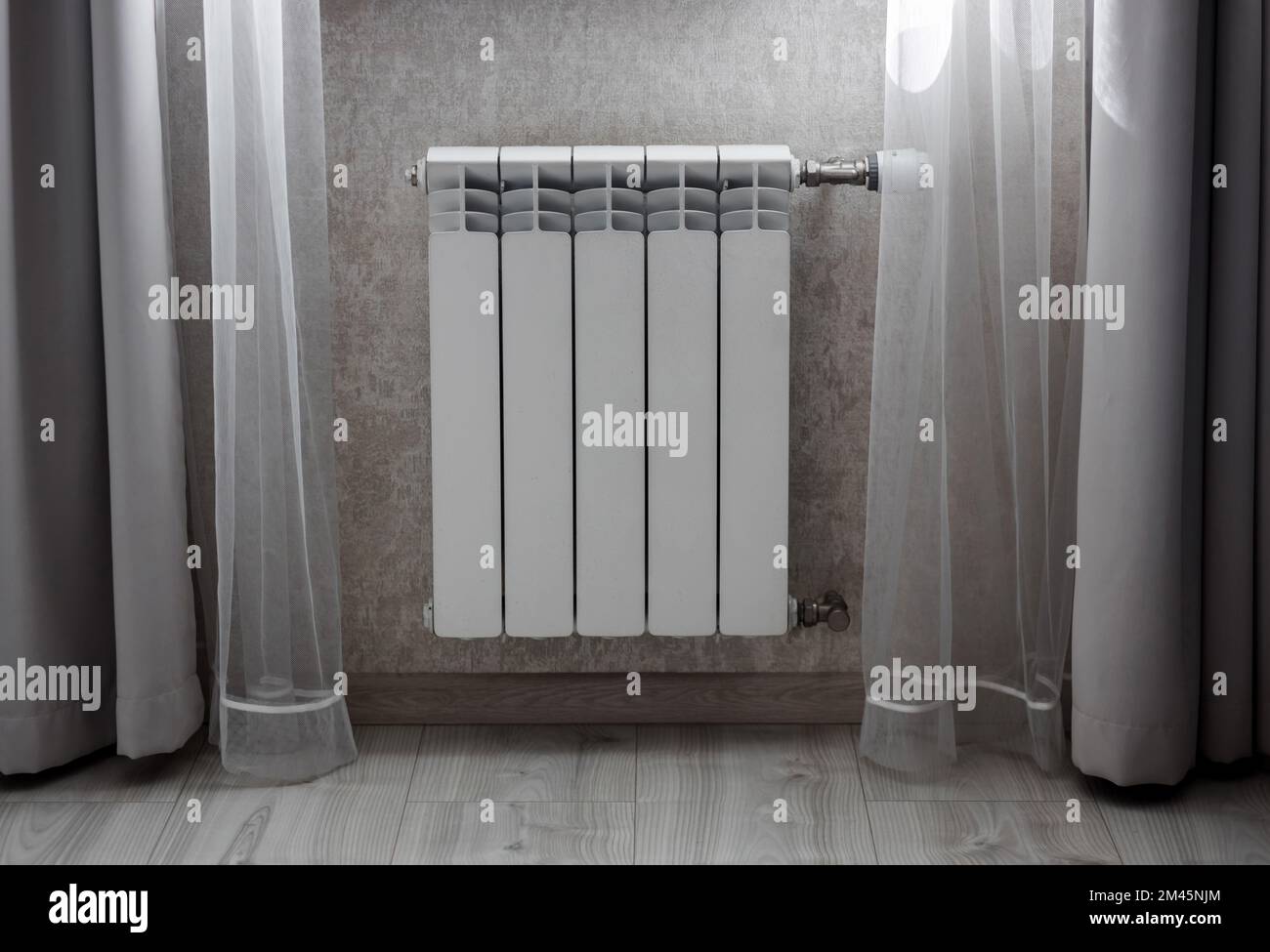 Heating Radiator, White radiator in room Stock Photo Alamy