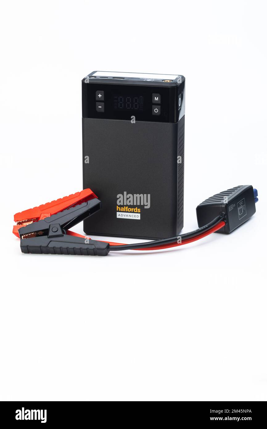 A Halfords 5 in 1 Jump Starter and Tyre Inflator Stock Photo Alamy