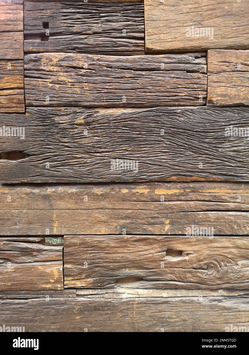 The old wood texture with natural patterns Stock Photo