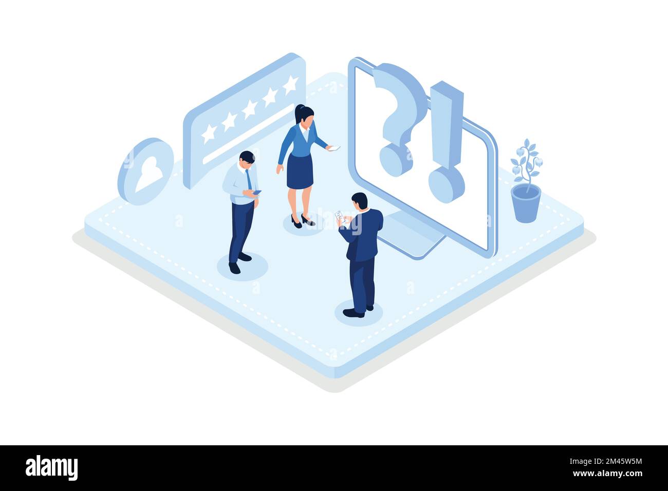 asking questions and receiving answers. Customer support concept