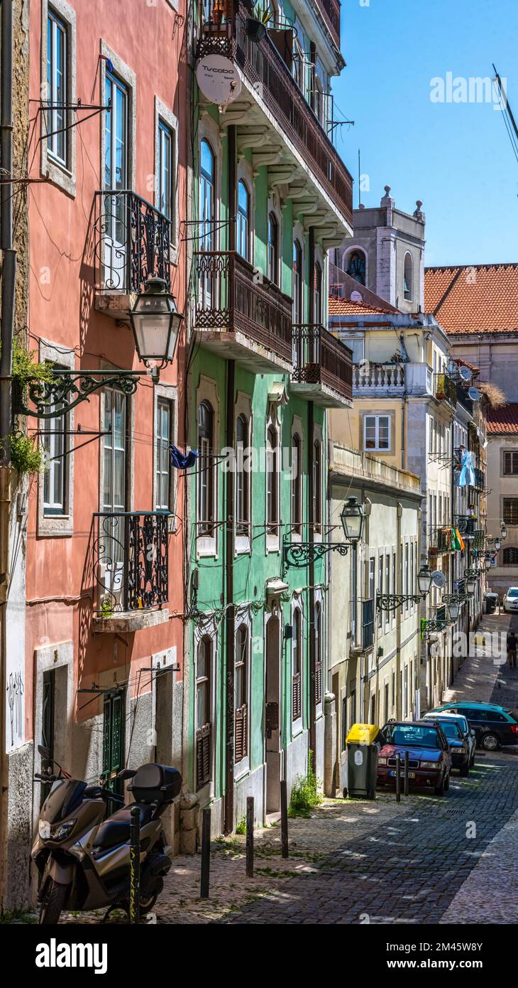Street in Bairro Alto, Lisbon, Portugal Stock Photo Alamy