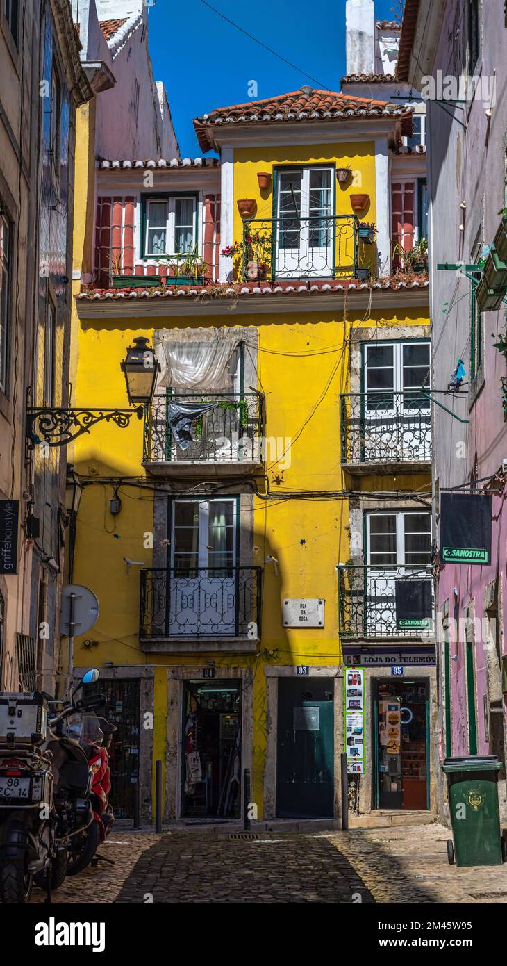 Street in Bairro Alto, Lisbon, Portugal Stock Photo - Alamy