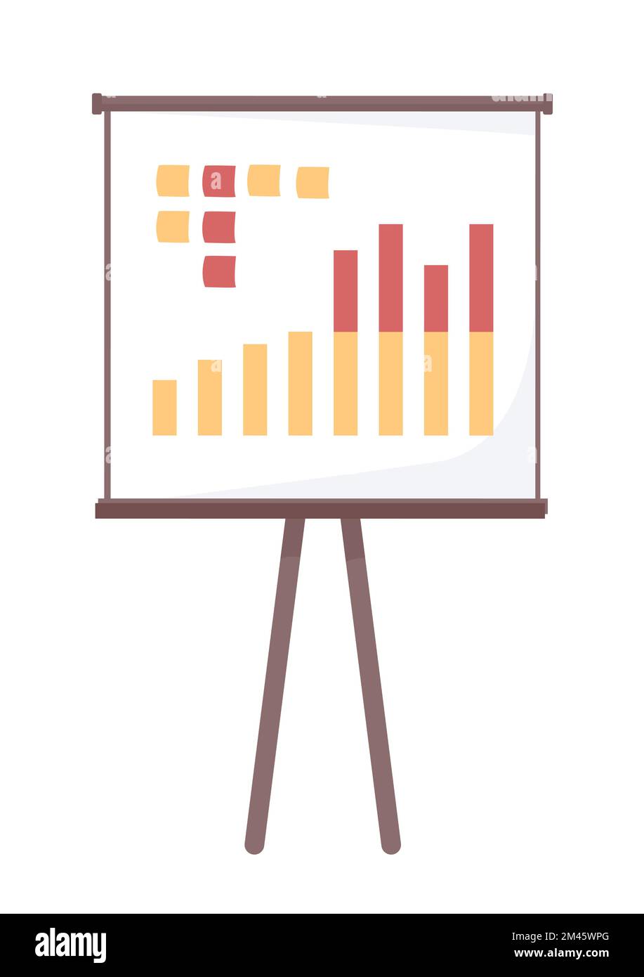Board with analytic infographic semi flat color vector object Stock Vector