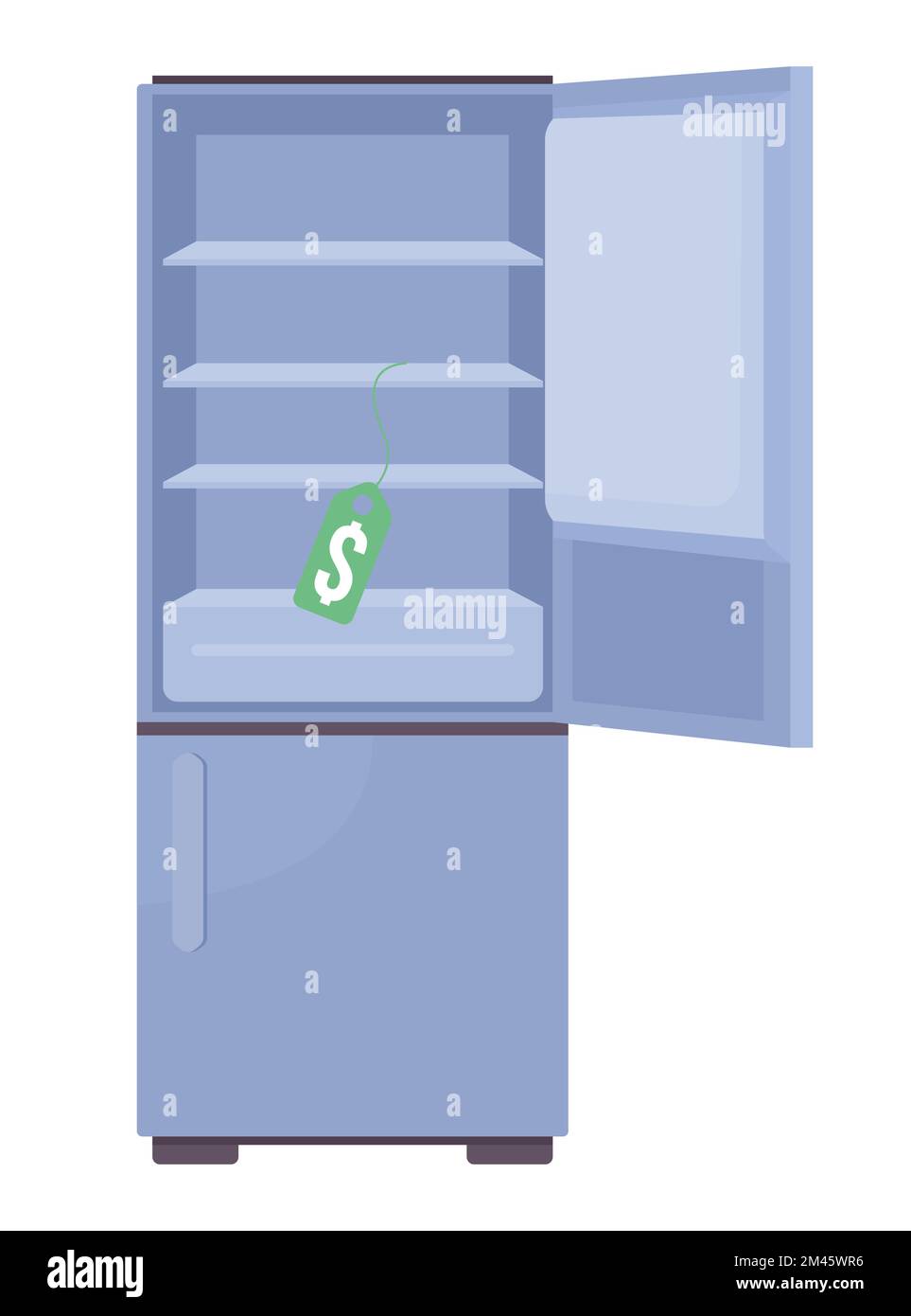 Discount on fridge semi flat color vector object Stock Vector