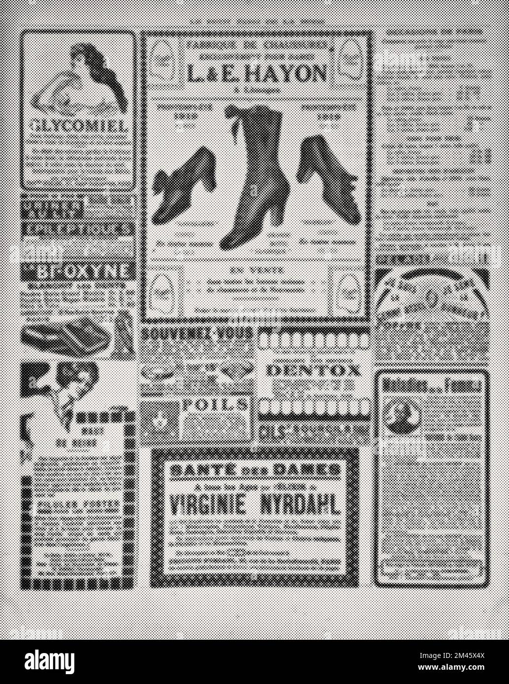 Vintage newspaper page halftone effect. Nostalgic background Stock Photo